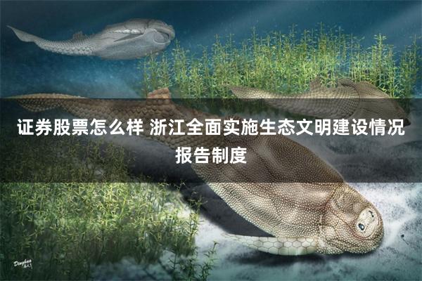 证券股票怎么样 浙江全面实施生态文明建设情况报告制度